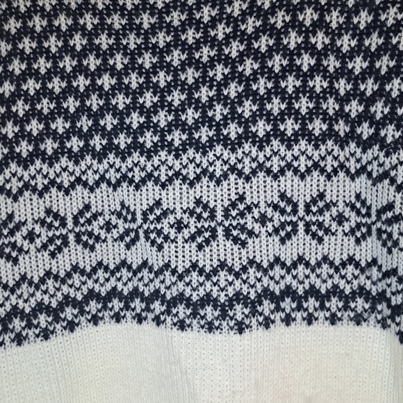 Vintage Ski Sweater Kingsport Navy and White Crewneck Sweater Womens XL #200 - Picture 3 of 8